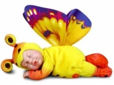 Anne Geddes sárga-narancssárga pillangó 23 cm-es baba,  babák