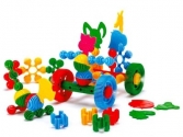 Wader: Színes hengeres építõelemek dobozban - 180 db,  lego, duplo, műanyag építőjáték