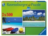 Ravensburger Strand puzzle, 2x500 darab,  puzzle, puzleball