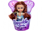 Sparkle Girlz - Vörös hajú kék ruhás tündér baba - 10 cm ,  játékfigurák