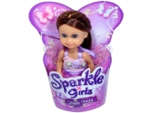 Sparkle Girlz - Barna hajú lila ruhás tündér baba - 10 cm,  babák