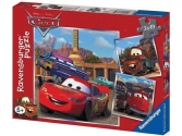 Ravensburger Verdák 1 3x49 db-os puzzle, lego, webshop, webáruház, legó, legókVerdák - Villám McQueen és Mack figura szett, Klip Kitz, Verdák, Vivid, Autók, Verdák 2, Autóépítő készlet, Mack a kamion, Villám McQueen