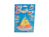 Felhúzható mini csónak - sárga-narancs vitorlás hajó,  hajók
