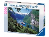 Ravensburger Norvég fjordok puzzle, 1000 darab,  puzzle, puzleball