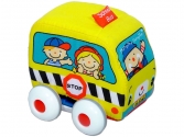 Ks Kids: Sárga iskolabusz hátrahúzós plûssautó,  1 éveseknek