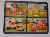 Fa kirakós játék 8 db-os állatos,  babáknak