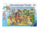 lego, webshop, webáruház, legó, legókRavensburger Kalózok világa puzzle, 2x20 darab,  4 éveseknek,  5 éveseknek,  6 éveseknek,  7 éveseknek,  8 éveseknek,  9 éveseknek, Ravensburger, Puzzle, Puzleball, Puzzle 100 db-ig