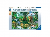 Ravensburger Dzsungel állatok puzzle, 500 darab,  puzzle, puzleball